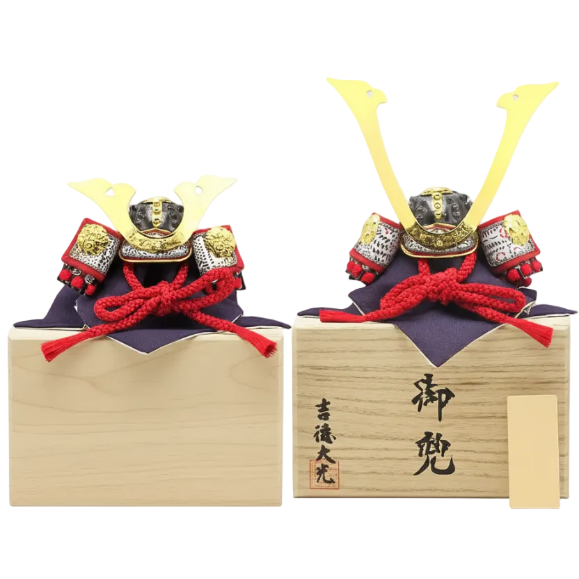 mini 甲冑 Yoshitoku Special Miniature Helmet in Paulownia Box (2 models