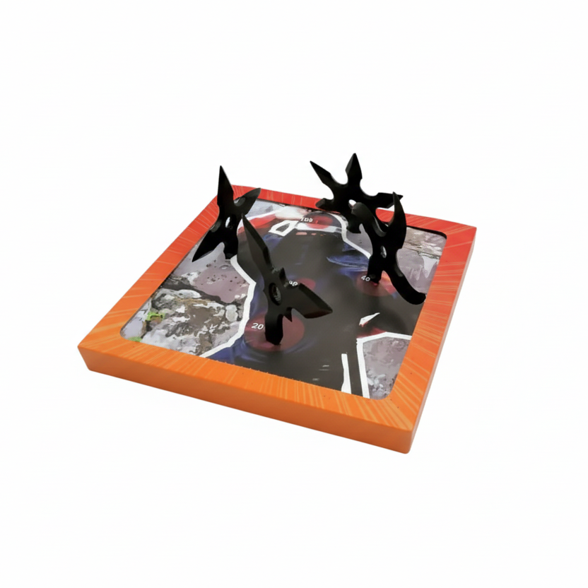 Ninja Target Box including 4 rubber shuriken and 8 target papers