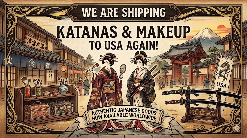 Big News: Katanas and Make up shipping to the USA is Back!