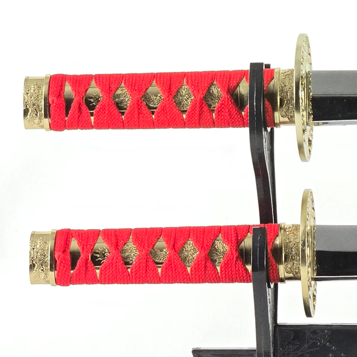Mini Samurai Sword Display Set with Dragon-Engraved Blades and Stand (4 colours available - Free shipping)