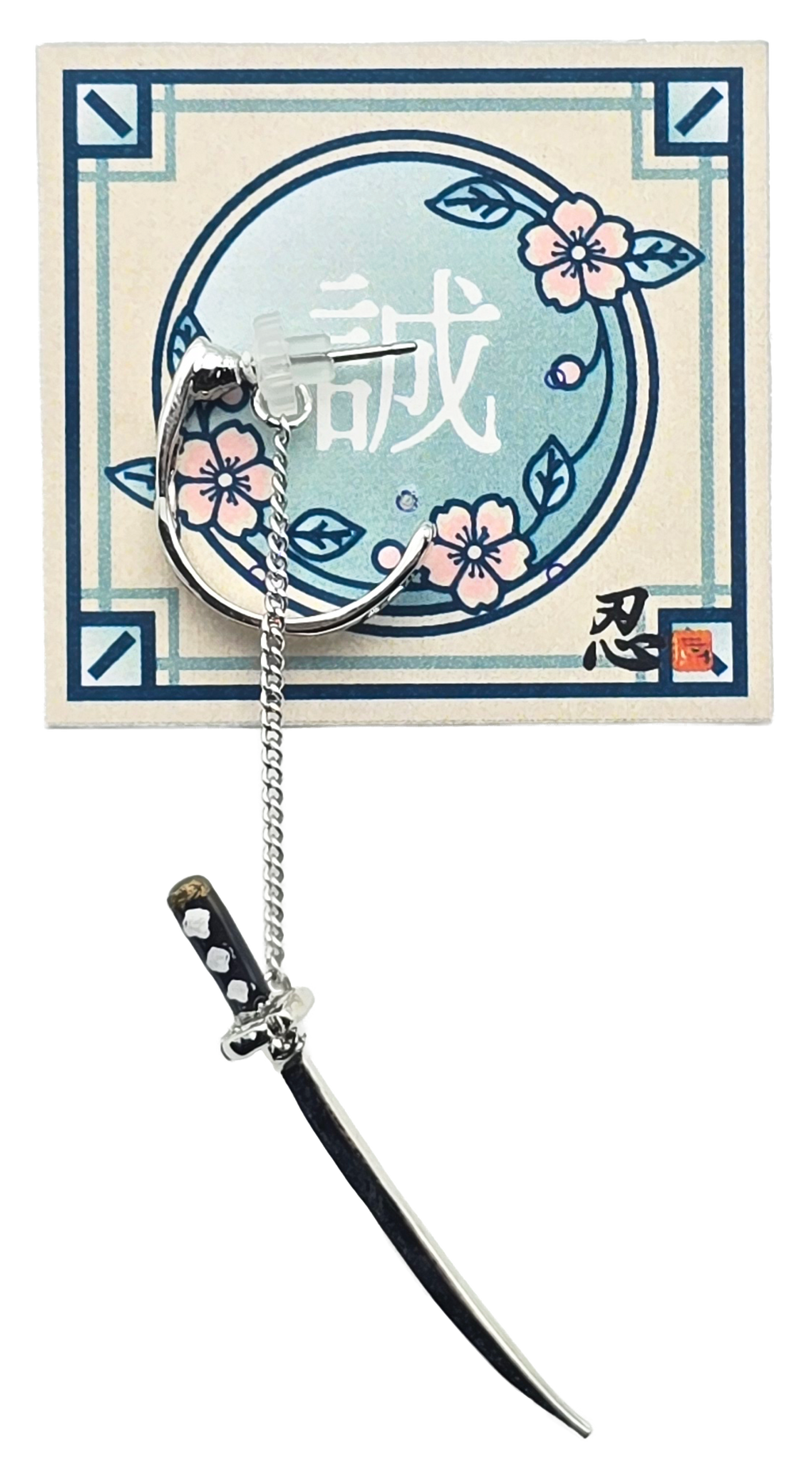 Makoto Collection Earrings – Katana, Shinsengumi Flag & Dandara Tassel Ear Cuff | Japanese Samurai аксессories | Shinobiya Original