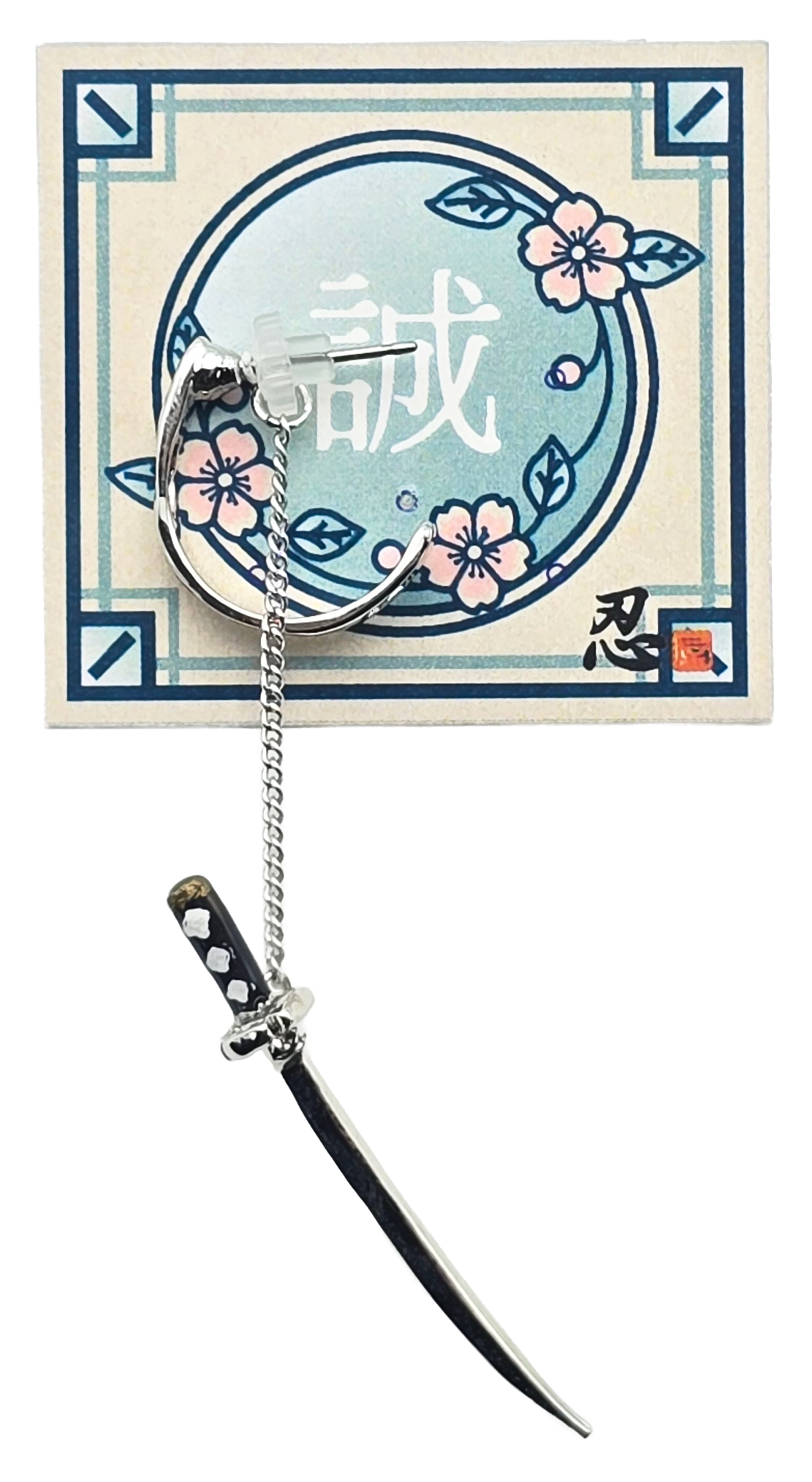 Makoto Collection Earrings – Katana, Shinsengumi Flag & Dandara Tassel Ear Cuff | Japanese Samurai аксессories | Shinobiya Original