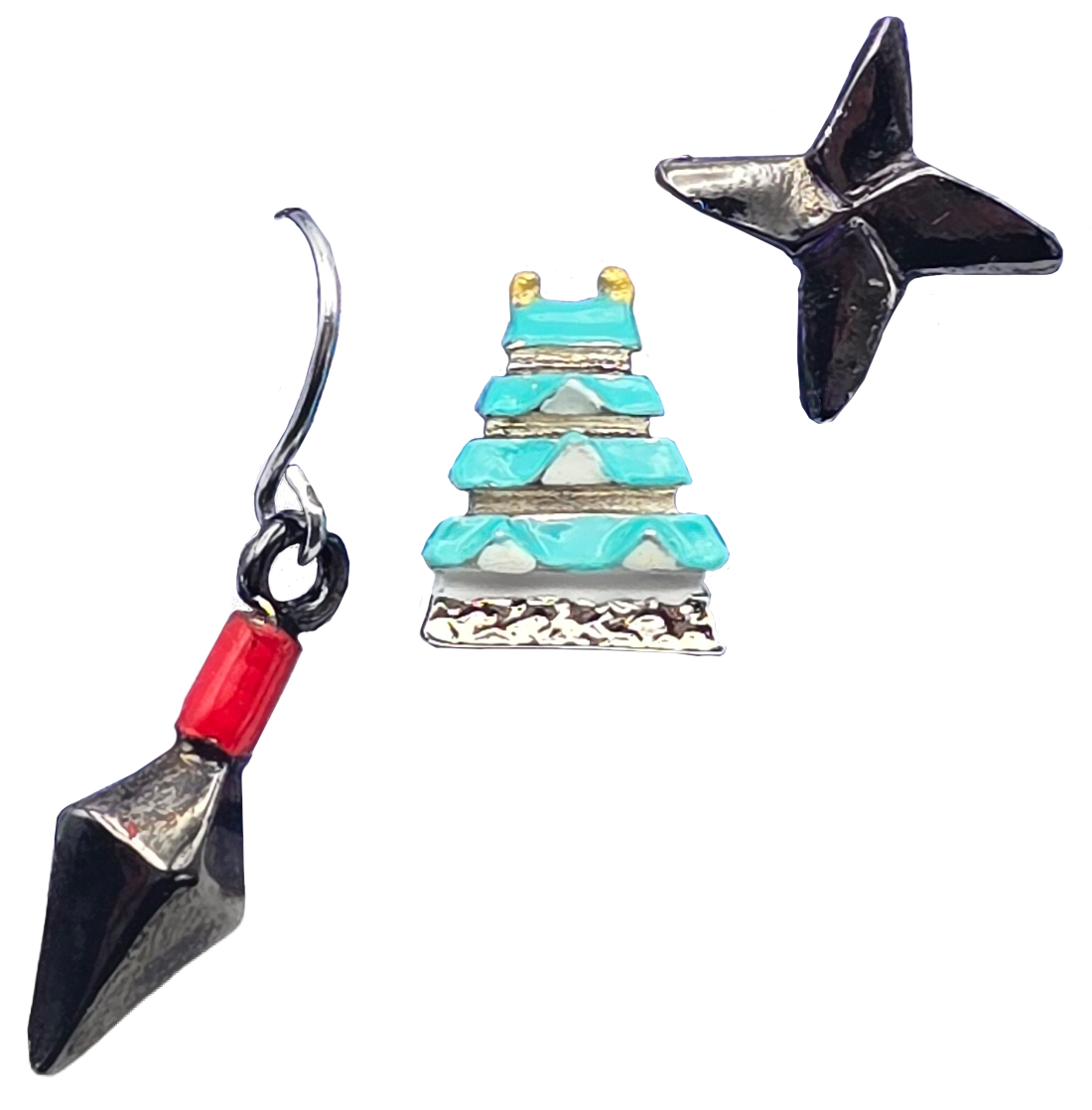 Ninja Collection Earrings – Climbing Ninja, Kunai, Shuriken & Castle Designs | Japanese Style Accessories | Shinobiya Original