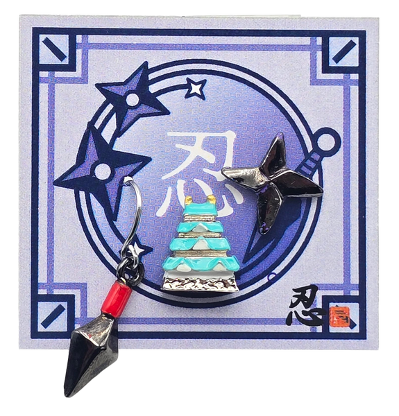 Ninja Collection Earrings – Climbing Ninja, Kunai, Shuriken & Castle Designs | Japanese Style Accessories | Shinobiya Original