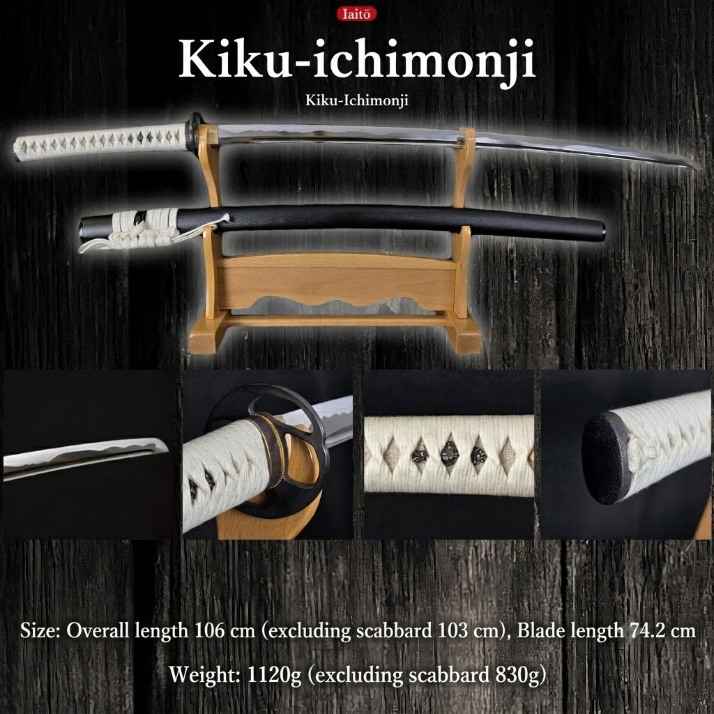 Kiku Ichimonji Norimune Iaito Sword – 2.45 Shaku | Authentic MinoSaka Series | Made in Japan