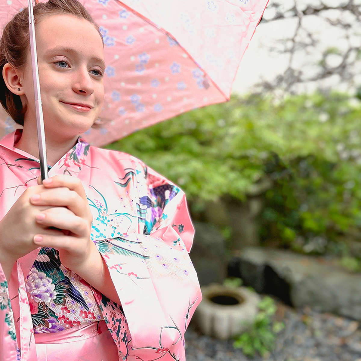 Women' Yukata: Peacock Peony (Polyester)