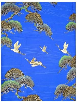 Men's Yukata : Pine & Crane Blue OUTLET SALE USA