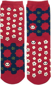Japanese Samurai Ninja Socks Design Plum and Peony