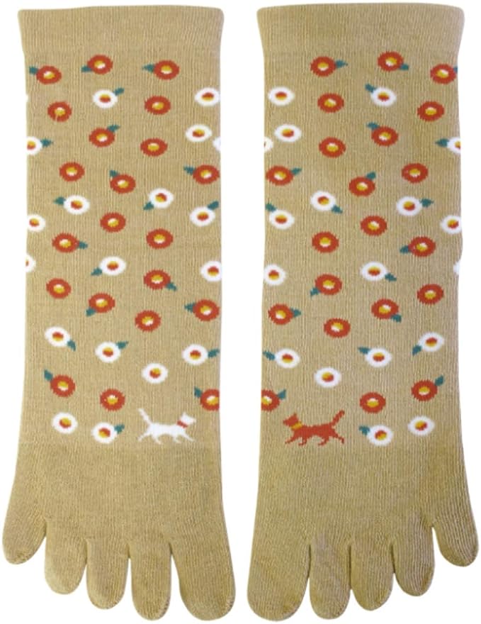 Japanese Tabi Socks Five Finger Design Camelia CLEARANCE USA
