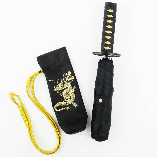 Folding Umbrella Sengoku WAKIZASHI - Three models: Koi, Dragon, Tiger