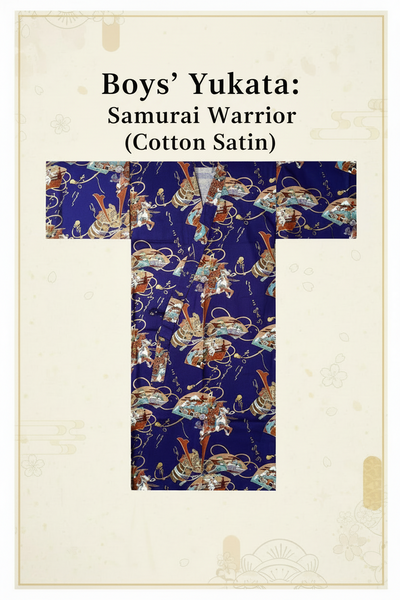 Boys' Yukata: Samurai Warrior (Cotton Satin)