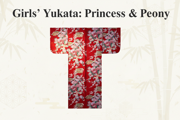 Girls' Yukata: Princess & Peony