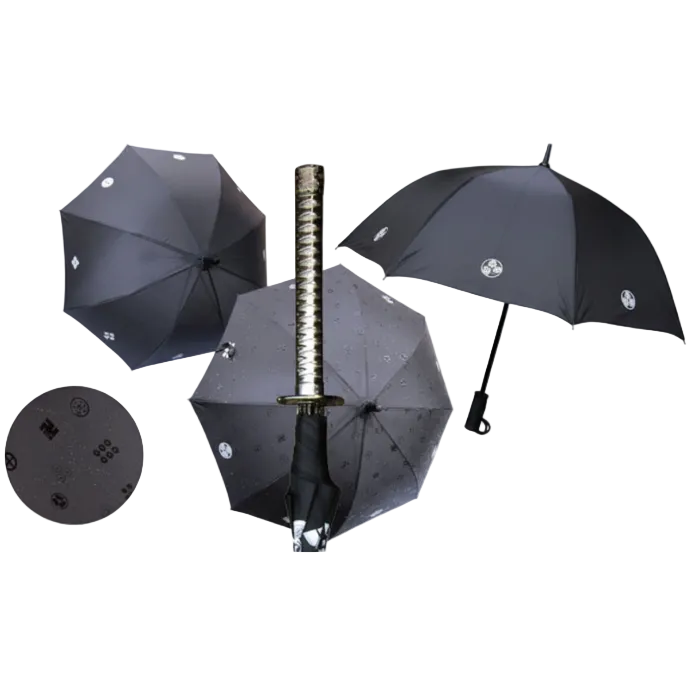 Katana Regenschirm mit silbernem Griff