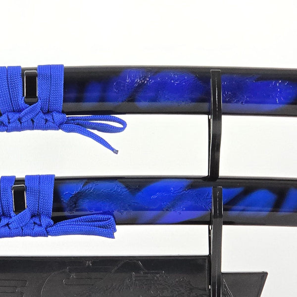 Mini Samurai Sword Display Set with Dragon-Engraved Blades and Stand (4 colours available - Free shipping)
