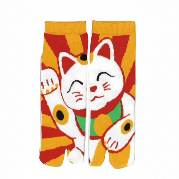 Calcetines Tabi originales Shinobiya: Gato de la suerte
