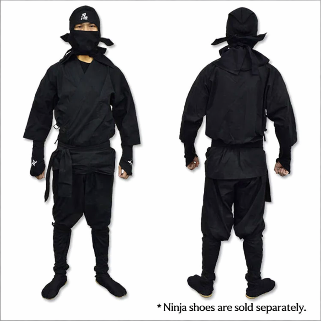 Ninja Uniform - Erwachsene Version schwarz - 6 Teile