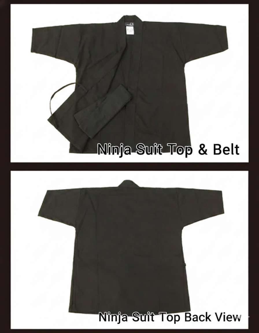 Ninja Uniform - Erwachsene Version schwarz - 6 Teile