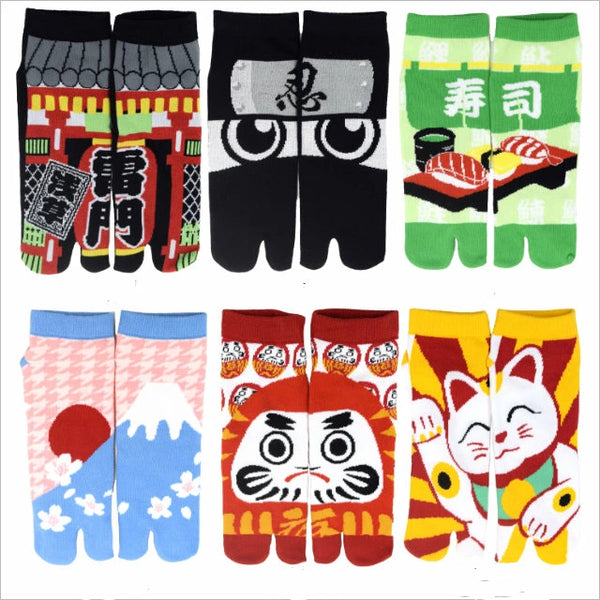 Shinobiya Original Tabi Socks: Japanese Split-Toe Socks – Traditional Design Collection (13 Patterns) – Unisex