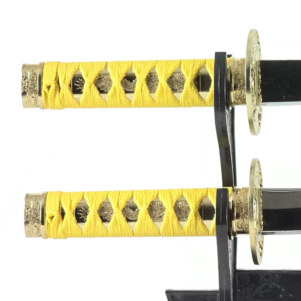 Mini Samurai Sword Display Set with Dragon-Engraved Blades and Stand (4 colours available - Free shipping)