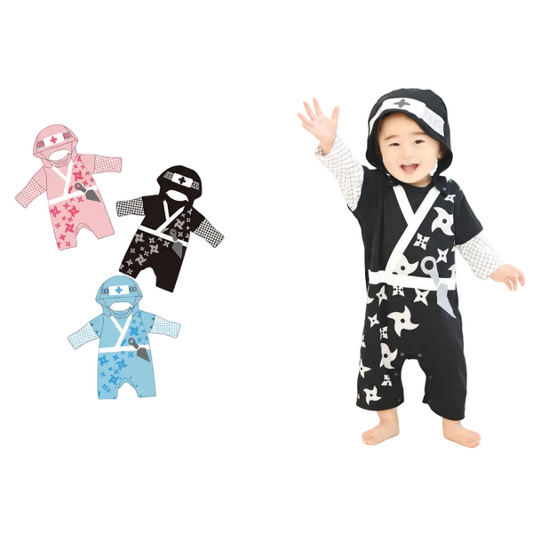 Monos de bebé Ninja con capucha extraíble