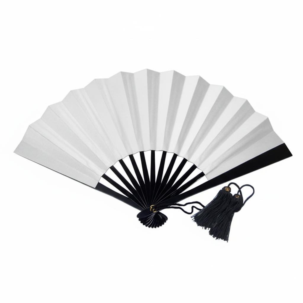 Tessen (Iron Hand Fan): Big White (11.8")