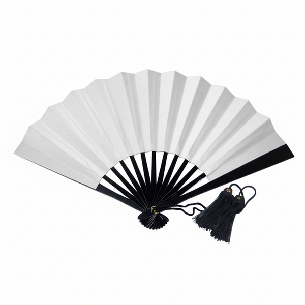 Tessen (Iron Hand Fan): Big White (11.8")
