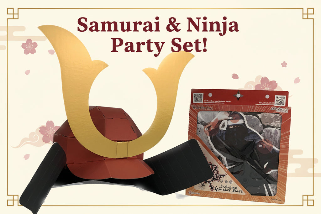 Samurai & Ninja Party Set! Ninja target pack + Kabuto Helmet