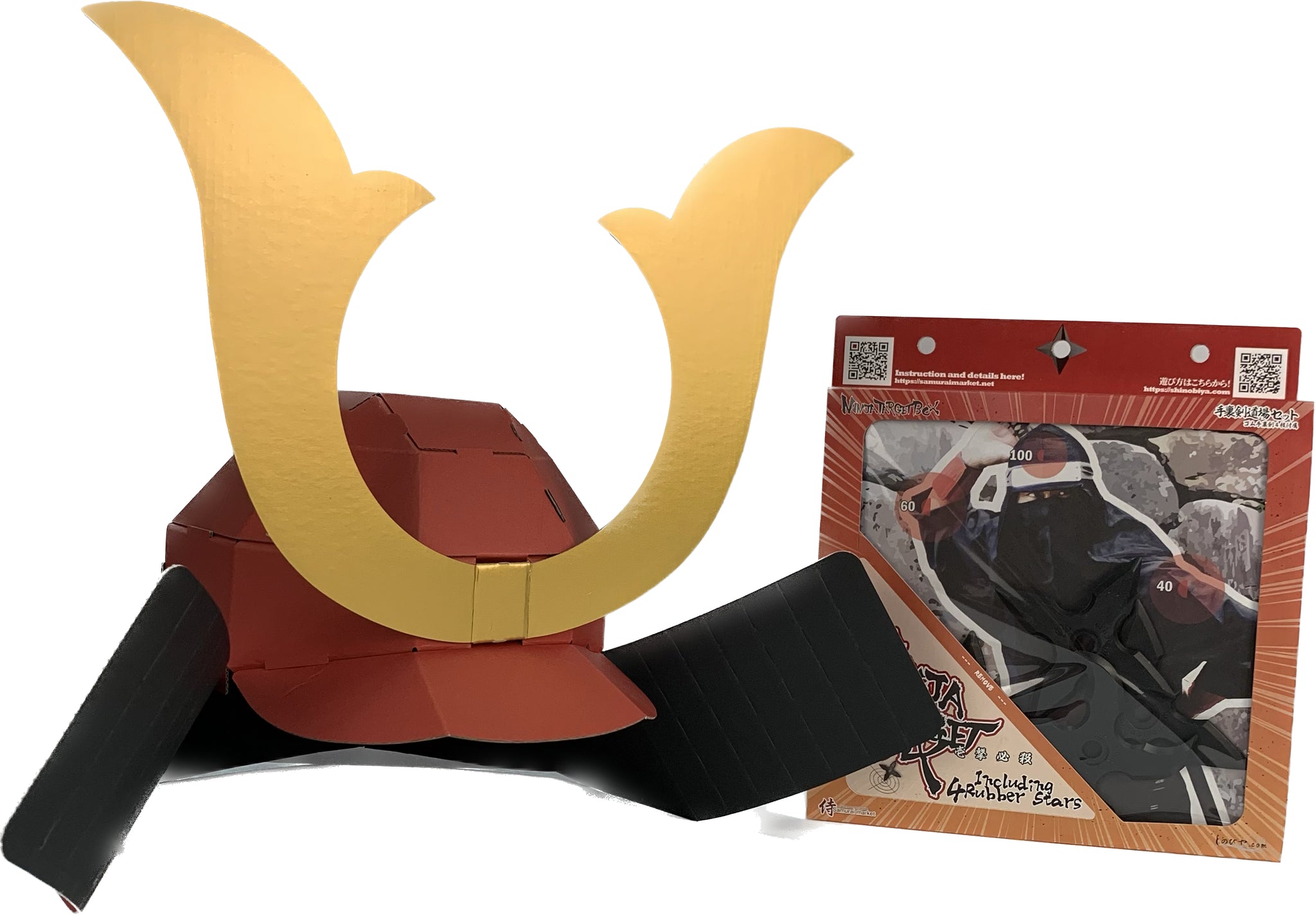 Samurai & Ninja Party Set! Ninja target pack + Kabuto Helmet