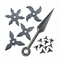 Rubber Shuriken Ninja Set (Shuriken 4pcs + Kunai + Makibishi)