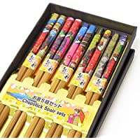 Traditional Art Bamboo Chopsticks 5 Piece Set: Maiko in Kyoto OUTLET SALE USA