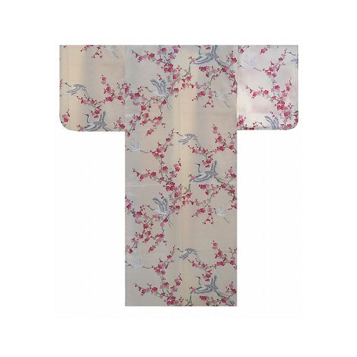 Girls' Yukata: Plum & Crane (Polyester)