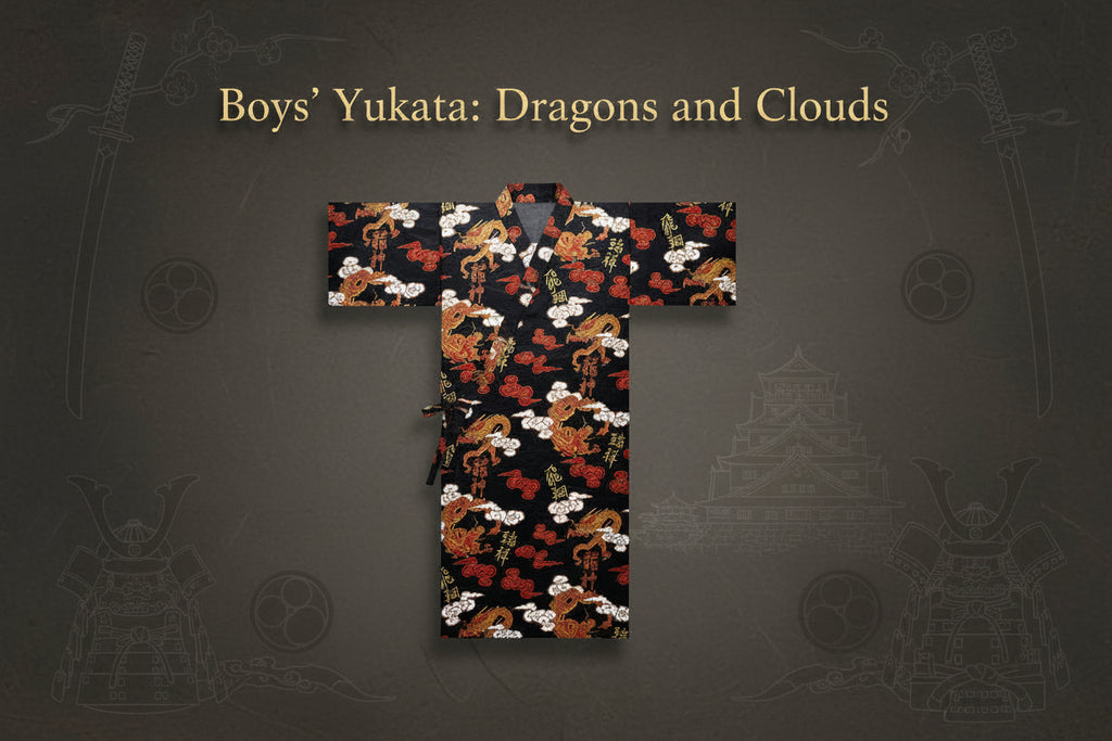 Boys' Yukata: Dragons and Clouds