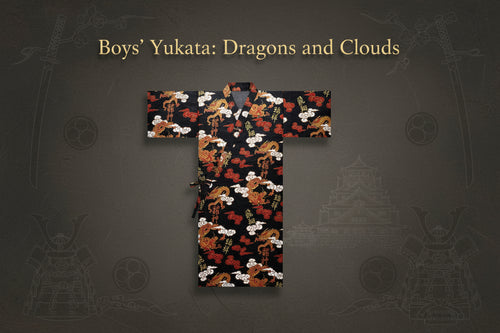 Boys' Yukata: Dragons and Clouds
