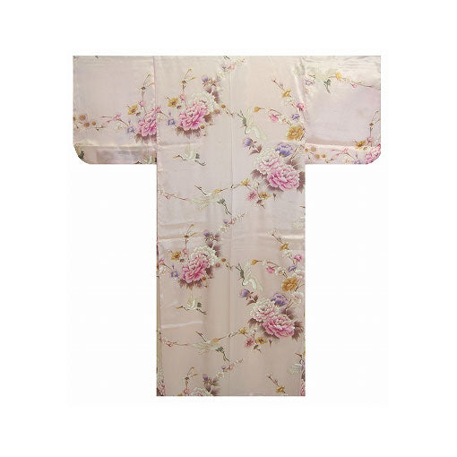 Women's Kimono: Crane & Peony (Silk Satin)