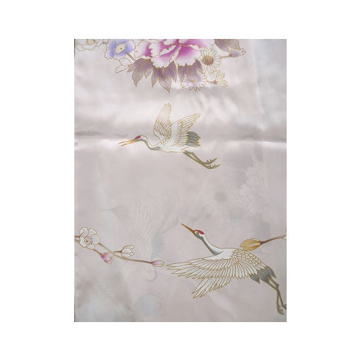 Women's Kimono: Crane & Peony (Silk Satin)