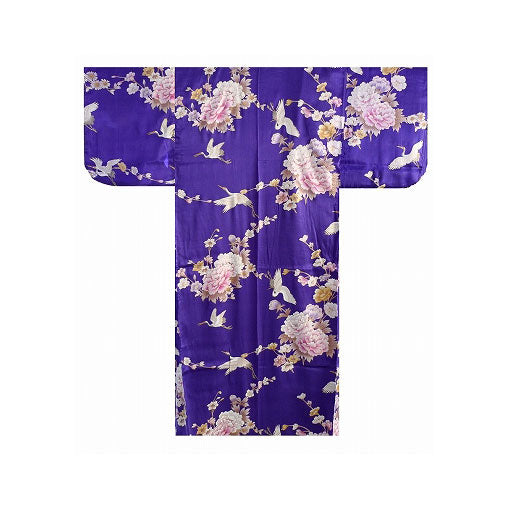 Women's Kimono: Crane & Peony (Silk Satin)