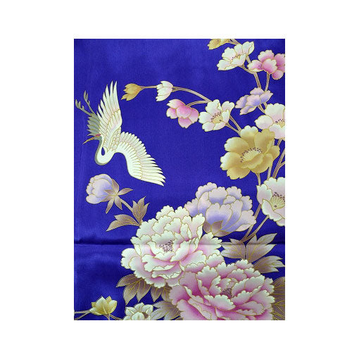 Women's Kimono: Crane & Peony (Silk Satin)