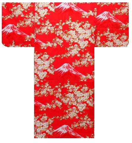 Yukata femenino: Sakura en el monte Fuji