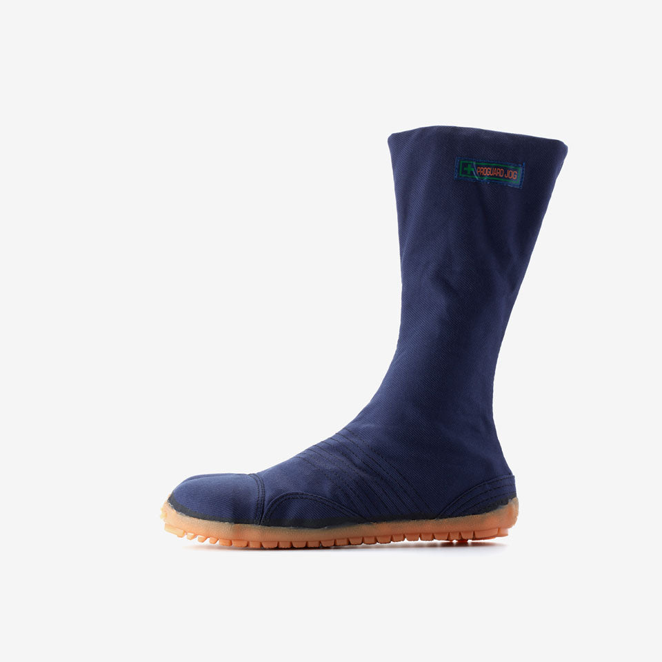 Marugo Jog Chikatabi – Japanese Tabi Shoes Navy With White Stitching (12 Clips) - View #10