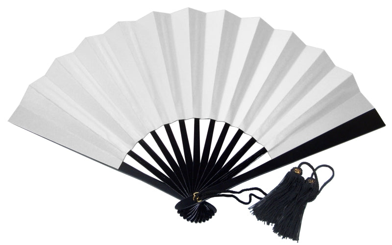 Tessen (Iron Hand Fan): Big White (11.8")