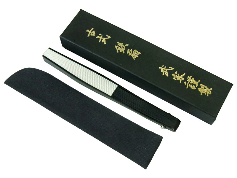Tessen (Iron Hand Fan): White - Shortened (7.7")