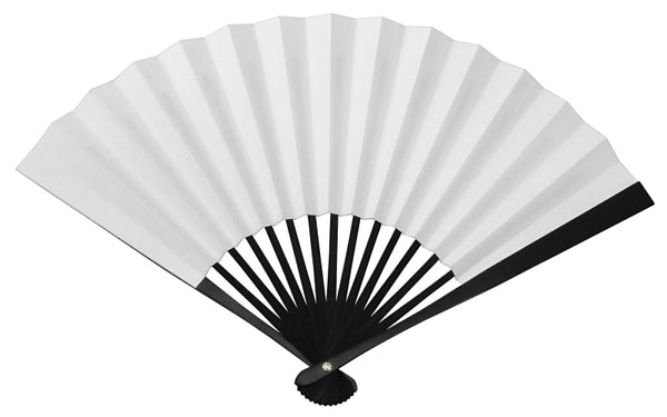 Tessen (Iron Hand Fan): White - Shortened (7.7")