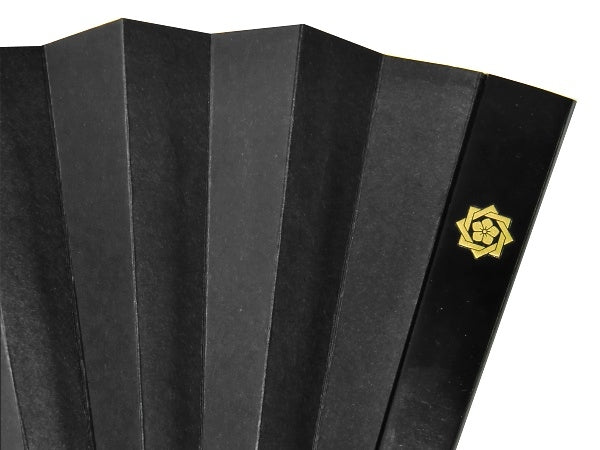 Tessen (Iron Hand Fan): Sakamoto Ryoma (Black) (9.5")