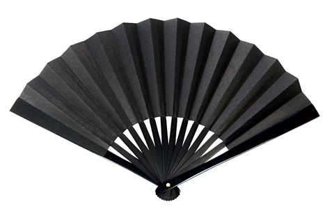 Tessen (Iron Hand Fan): Black (9.5")