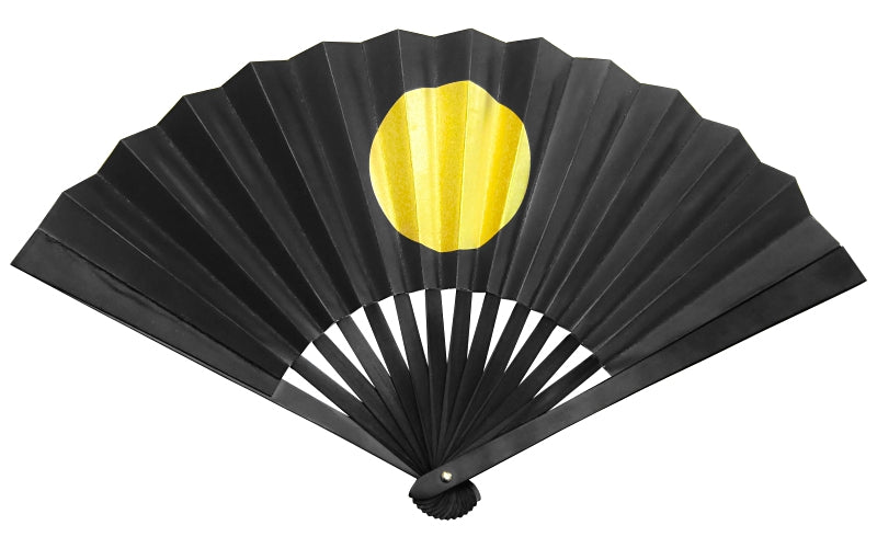 Tessen (Iron Hand Fan): Japanese Rising Sun - Black (9.5")