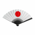 Tessen (Iron Hand Fan): Japanese Rising Sun - White (9.5")